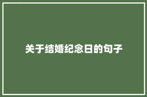 关于结婚纪念日的句子