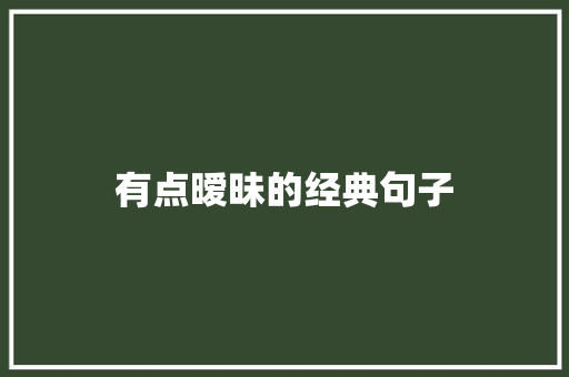 有点暧昧的经典句子