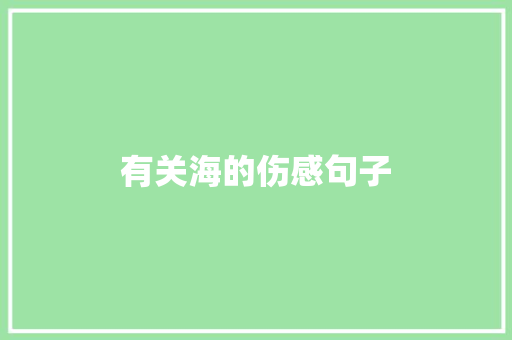 有关海的伤感句子