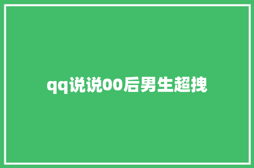 qq说说00后男生超拽