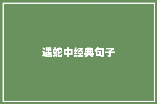 遇蛇中经典句子