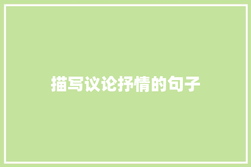描写议论抒情的句子