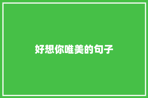 好想你唯美的句子