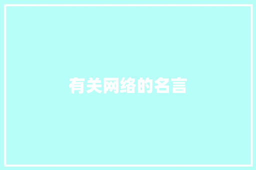 有关网络的名言