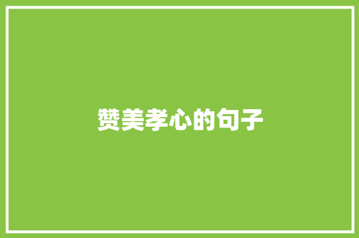 赞美孝心的句子