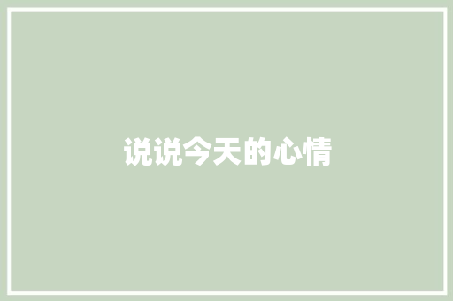 说说今天的心情