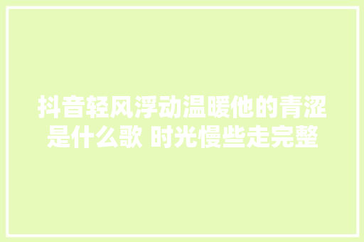 抖音轻风浮动温暖他的青涩是什么歌 时光慢些走完整歌词