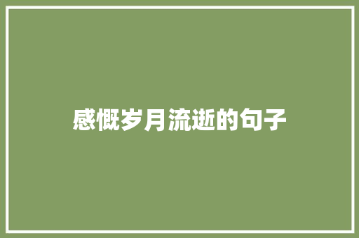 感慨岁月流逝的句子 知识百科