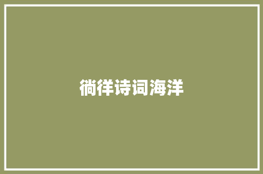 徜徉诗词海洋