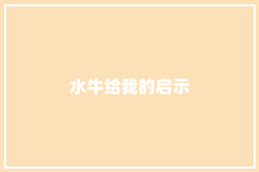 水牛给我的启示