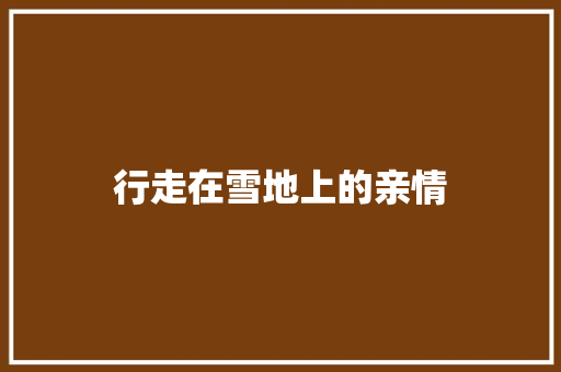 行走在雪地上的亲情