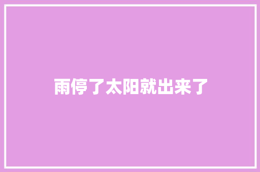 雨停了太阳就出来了