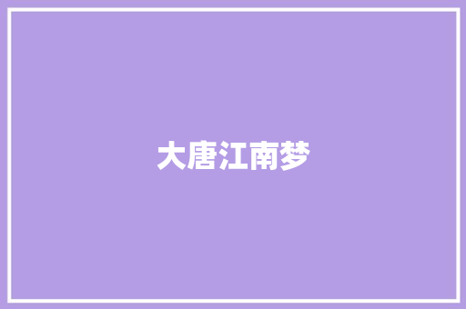 大唐江南梦