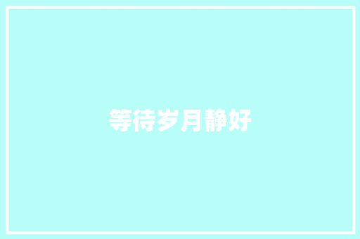 等待岁月静好