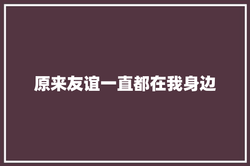 原来友谊一直都在我身边