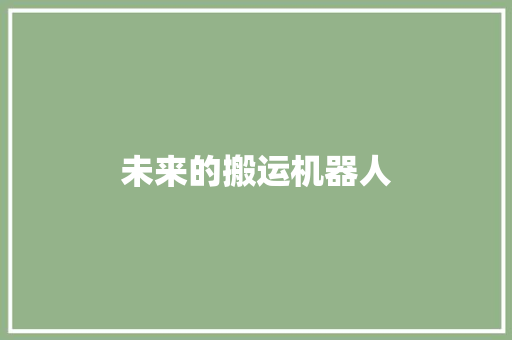 未来的搬运机器人