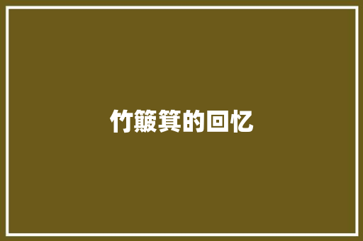竹簸箕的回忆
