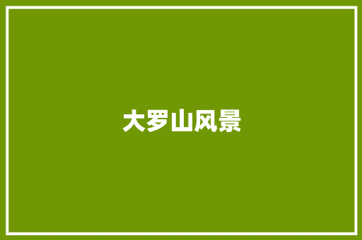 大罗山风景
