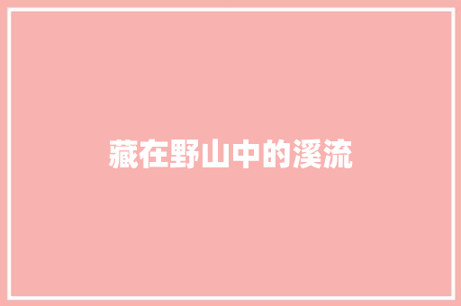 藏在野山中的溪流