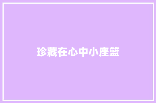 珍藏在心中小座篮