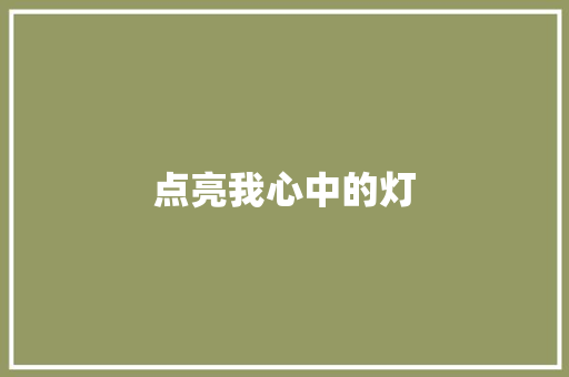 点亮我心中的灯