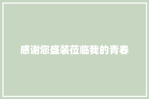 感谢您盛装莅临我的青春