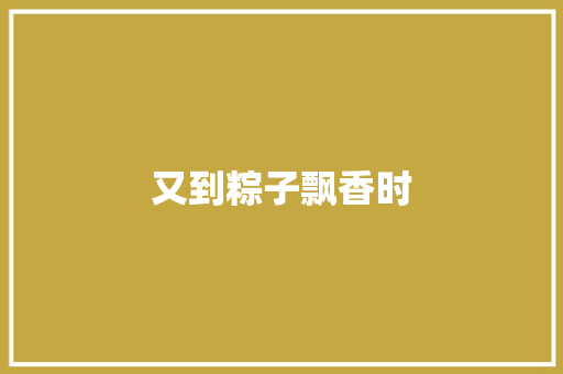 又到粽子飘香时