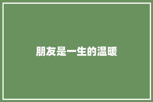 朋友是一生的温暖