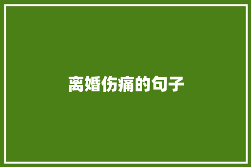 离婚伤痛的句子