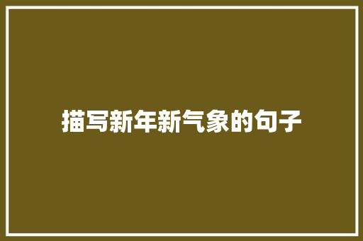 描写新年新气象的句子