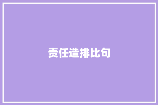 责任造排比句