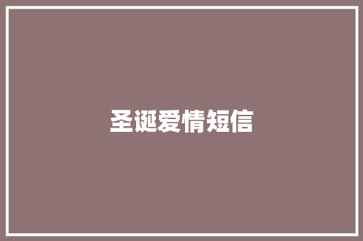 圣诞爱情短信