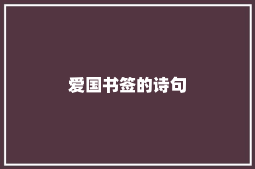 爱国书签的诗句