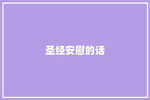 圣经安慰的话