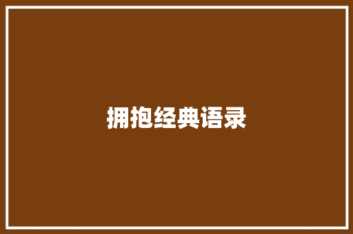 拥抱经典语录