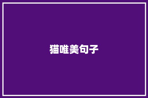 猫唯美句子
