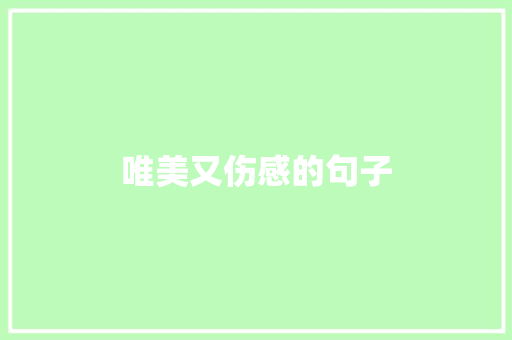唯美又伤感的句子