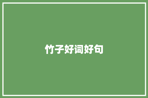 竹子好词好句