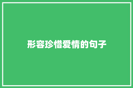形容珍惜爱情的句子