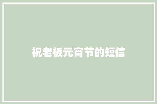 祝老板元宵节的短信