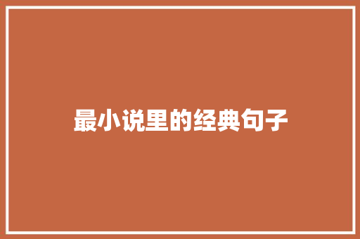 最小说里的经典句子