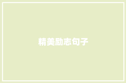 精美励志句子