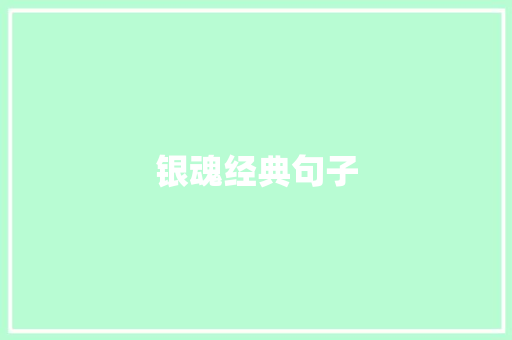 银魂经典句子