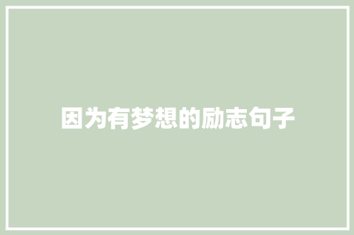 因为有梦想的励志句子