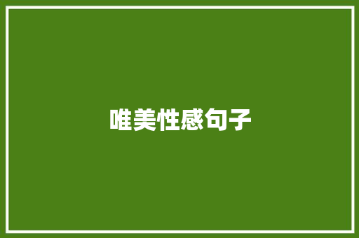 唯美性感句子