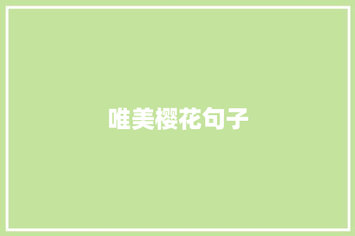 唯美樱花句子
