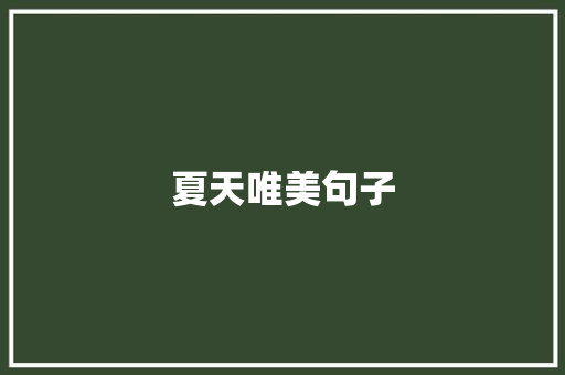 夏天唯美句子