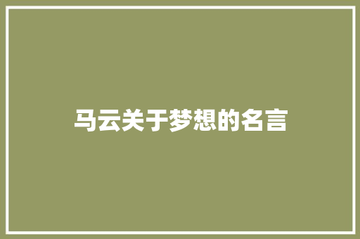 马云关于梦想的名言