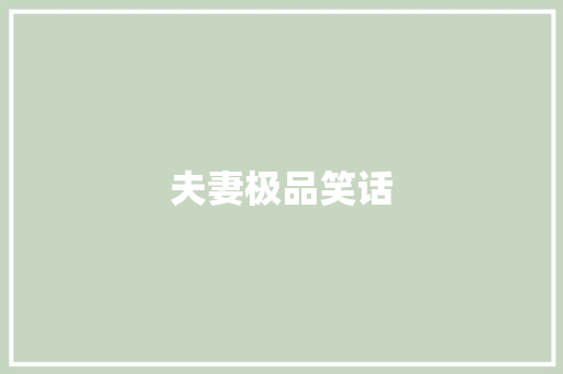夫妻极品笑话