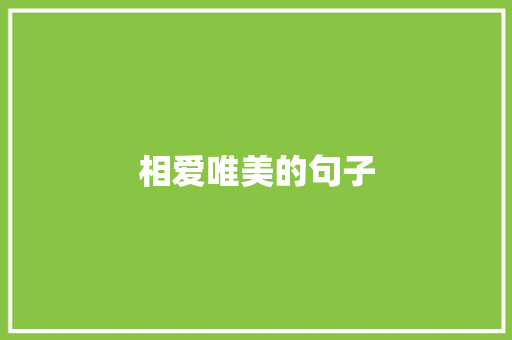 相爱唯美的句子